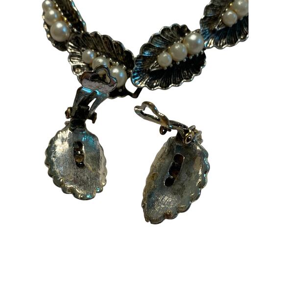 Vintage silver bracelet & clip on earrings set - Picture 4 of 8